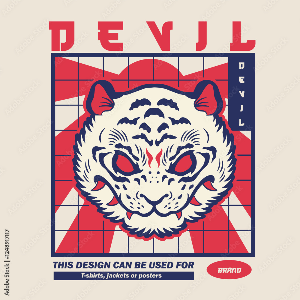 Obraz premium Tiger anger. Vector illustration of a tiger head. 
