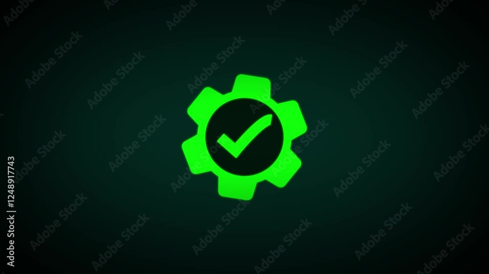 Animation of setting and tick mark icon animation.