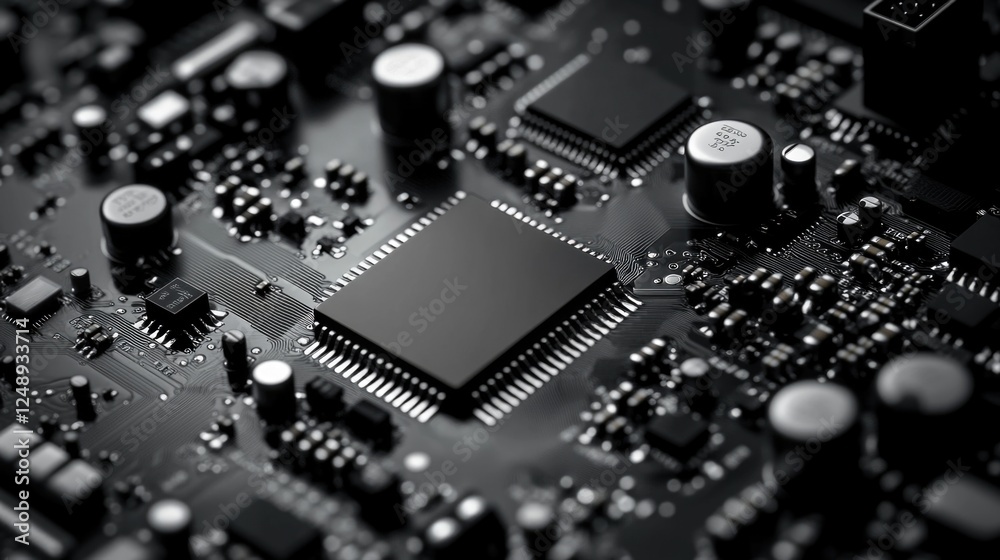 Fototapeta premium High resolution image with focus on electronic components.