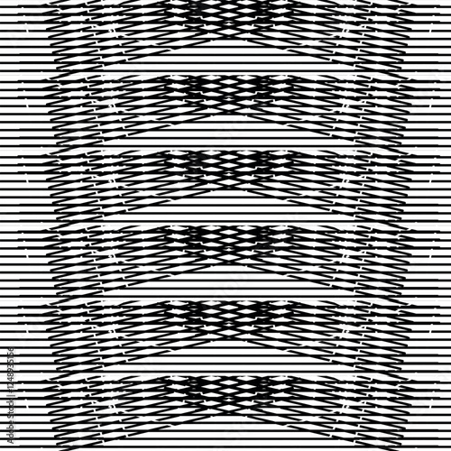 Symmetrical texture with repeating lattice or striped pieces.