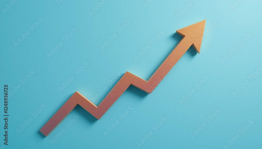 An upward trending stock arrow on a blue background, symbolizing market gains and prosperity. An upward trending stock arrow on a blue background, symbolizing market gains and prosperity.