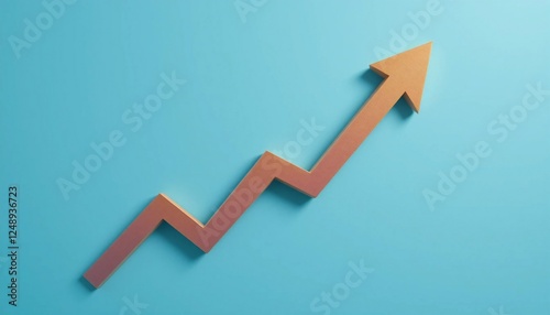 An upward trending stock arrow on a blue background, symbolizing market gains and prosperity.