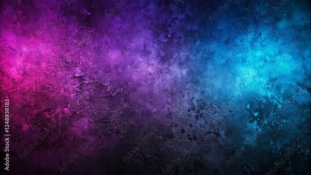 Obraz premium Abstract Urban Exploration: Dark Purple Blue Black Glowing Gradient Noise Texture Banner