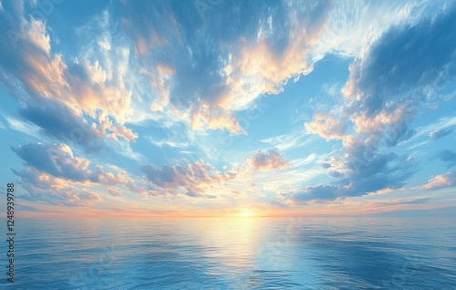 Serene Dreamlike Sky with Soft Wispy Clouds and Gentle Light Streaming from the Horizon