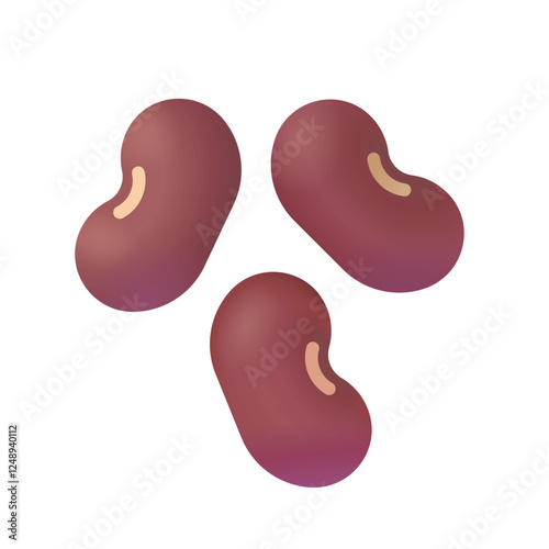 Red Kidney Beans Vector Icon - Raw Legumes & Vegetarian Protein Source