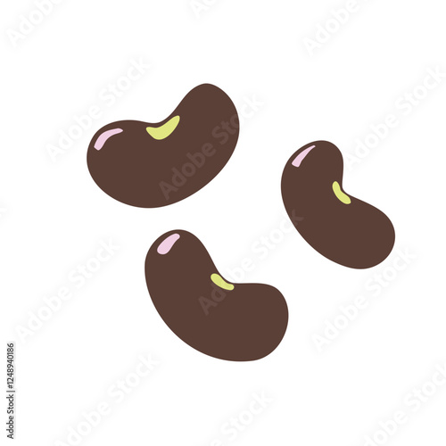 Red Kidney Beans Vector Icon - Raw Legumes & Vegetarian Protein Source