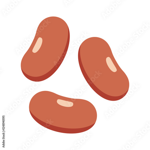 Red Kidney Beans Vector Icon - Raw Legumes & Vegetarian Protein Source