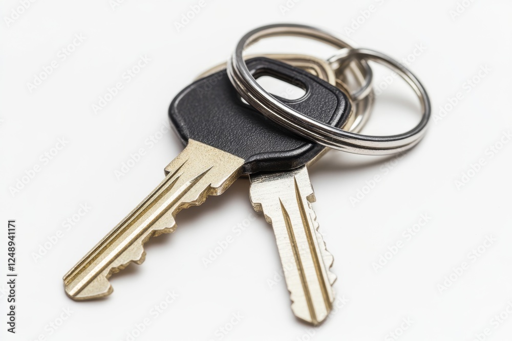 Keys, ring, studio, white background, security, home Keys, ring, studio, white background, security, home