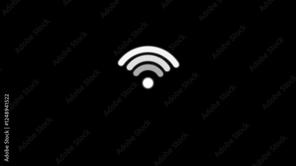 Simple Wi-Fi Signals Blinking Animation. WIFI sign, logo, animation. Animated WIFI hotspot icon