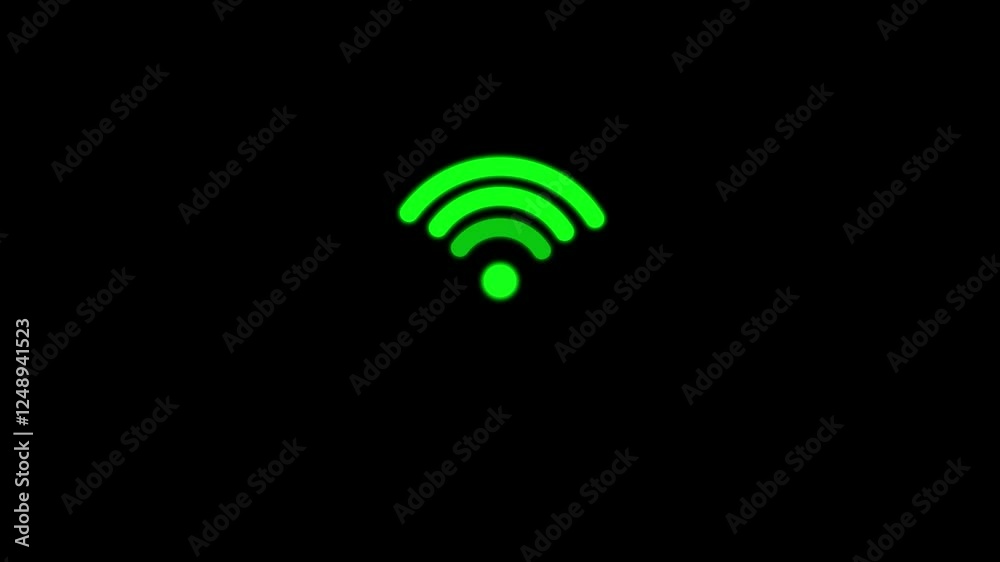 Simple Wi-Fi Signals Blinking Animation. WIFI sign, logo, animation. Animated WIFI hotspot icon Simple Wi-Fi Signals Blinking Animation. WIFI sign, logo, animation. Animated WIFI hotspot icon