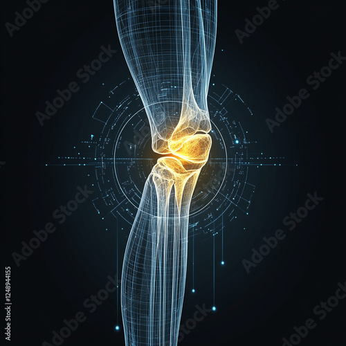 Radiographie de genou mettant en évidence la cartilage photo