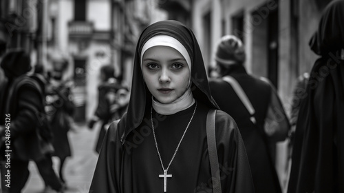 Jeune Religieuse Inconsciente Dans Un Monastère Serein photo