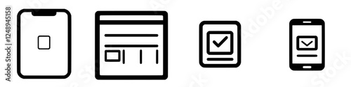 Digital devices showcasing online forms and checklists for efficient data entry and management