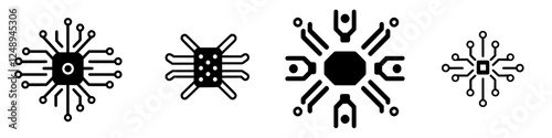 Various circuit symbols representing different components in an electronic design layout