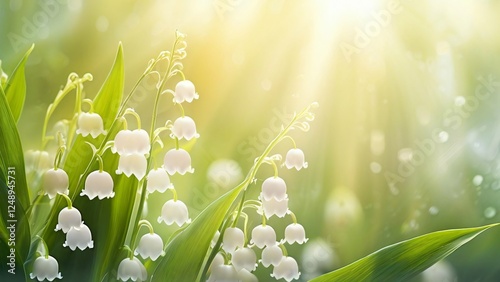 Gentle Background with Free Copy Space for Lily of the Valley Day: Elegant and Minimalistic Floral Design