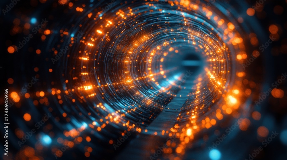 Fototapeta premium Fiber Optic Cable Technology Concept 3D Illustration