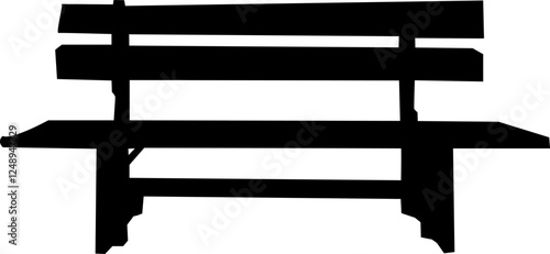 silhouette bench on white background vector