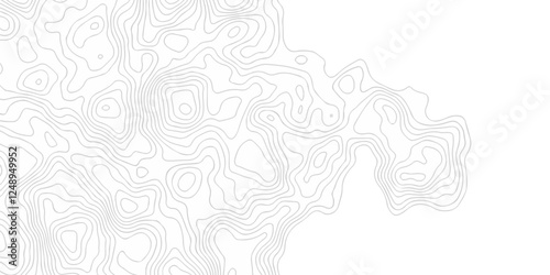 Abstract modern stripe dynamic curve topo map design White background with topographic world grid wave Topographic map geographic line texture.	