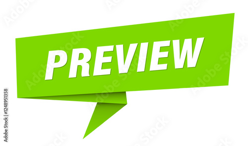 preview banner. preview speech bubble, label, sticker, sign template