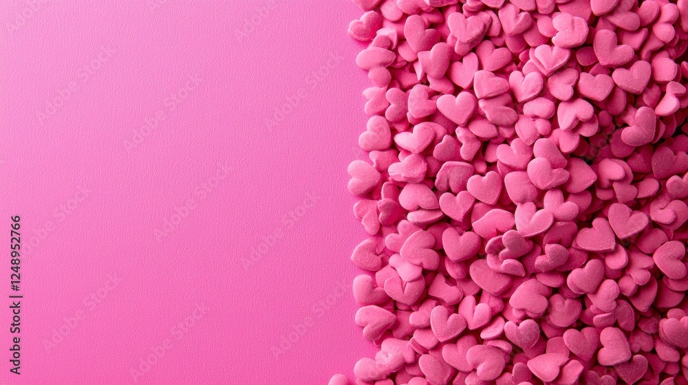 Fototapeta premium Pink Heart Sprinkles Background