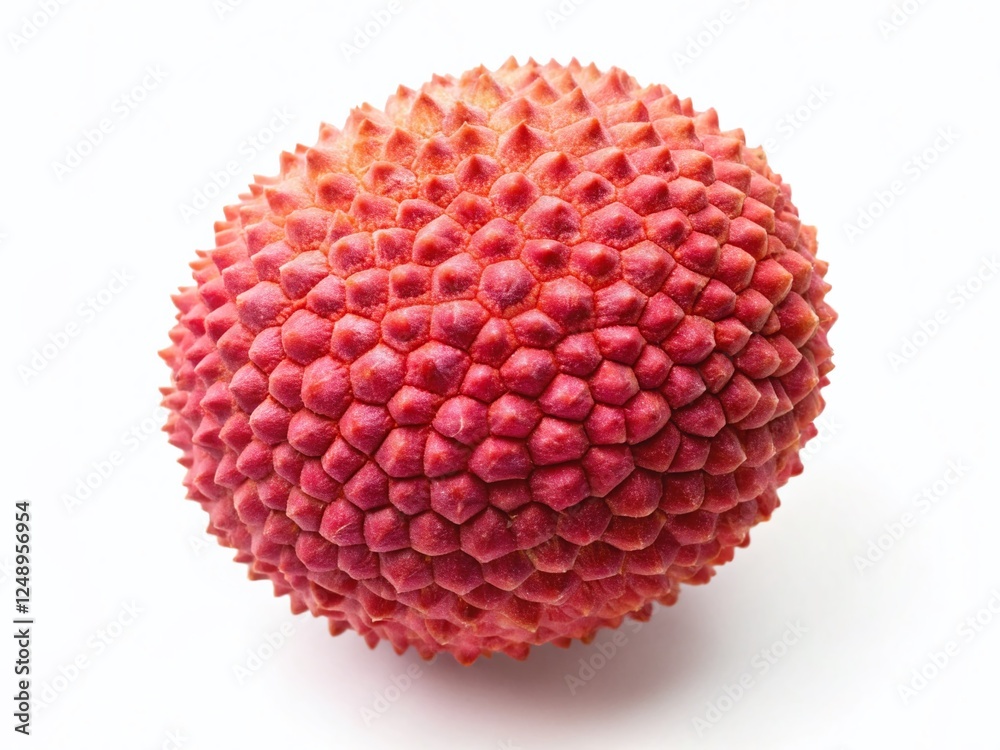 Aerial View of Single Lychee Fruit, Isolated on White Background - Drone Photography Aerial View of Single Lychee Fruit, Isolated on White Background - Drone Photography