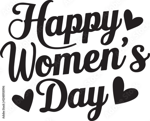 international women's day lettering poster template