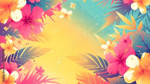 abstract floral background with butterflies
