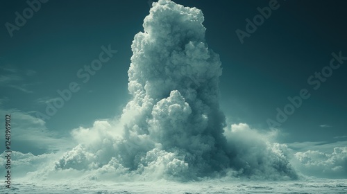 Massive ocean cloud eruption; apocalyptic sky photo