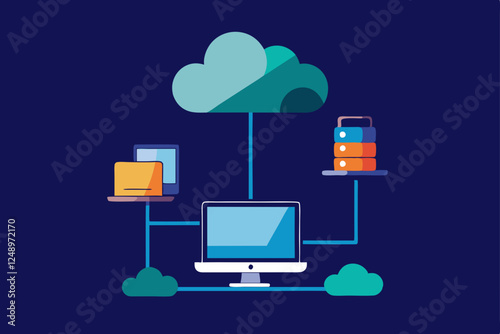 cloud computing concept with laptop