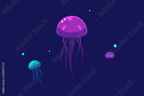 jellyfish in the blue water