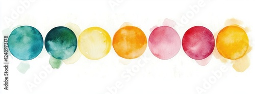 Watercolor Circles Playful Graphic Material Soft Lighting Pastel Colors photo