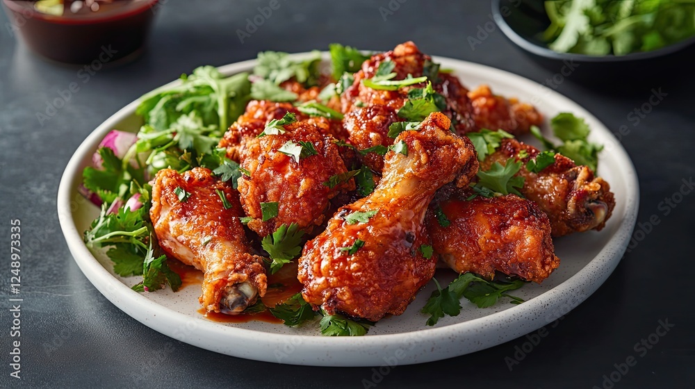 Crispy Fried Chicken Wings with Spicy Sauce Crispy Fried Chicken Wings with Spicy Sauce