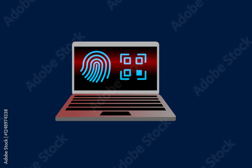 fingerprint scan and QR Code scan high security and privacy technology abstract.
