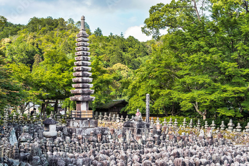  Carved stones memorial statues at Adashino Nenbutsuji Temple, in Arashiyama photo