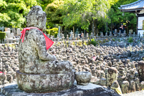 Carved stones memorial statues at Adashino Nenbutsuji Temple, in Arashiyama photo