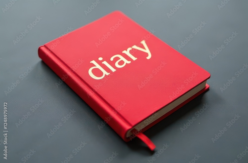 A red notebook with A red notebook with