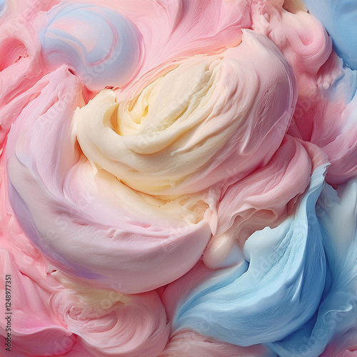 Subtle Soft Pastel Cotton Candy Rainbow Random Color Mixed Colour Ice Cream Gelato Cosmetics Cosmetic Products Makeup Texture 3D Oil Painting Background Screen