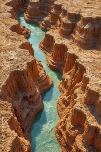 arafed canyon with a small river running through it