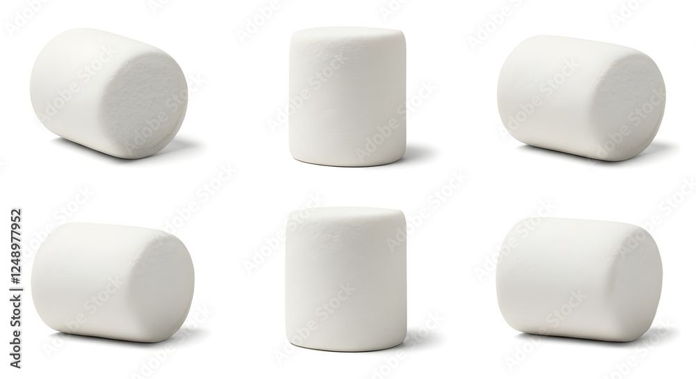 Marshmallow Isolated on White Background with Clipping Path, Full Depth of Field Marshmallow Isolated on White Background with Clipping Path, Full Depth of Field