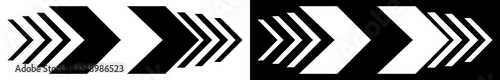 Collection of arrows. White arrows in black background and black arrows in white background. Arrows vector set.