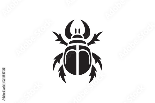 beetle black color vector silhouette illustration isolated in white background