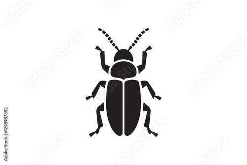 beetle black color vector silhouette illustration isolated in white background