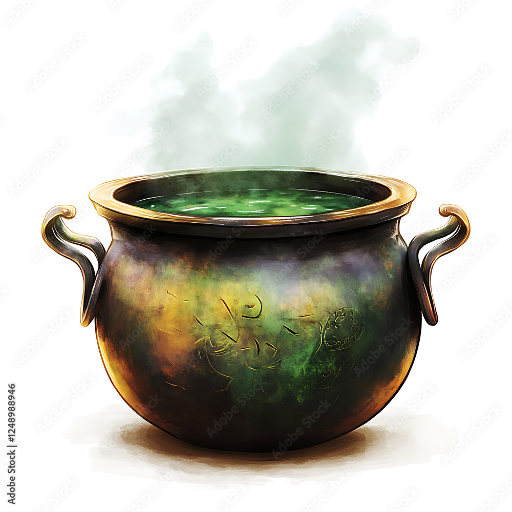 Toxic witch cauldron, isolated on a transparent background Toxic witch cauldron, isolated on a transparent background