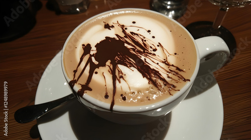 with foam that naturally formed into a floral-like shape, surprising both the barista and the customer 