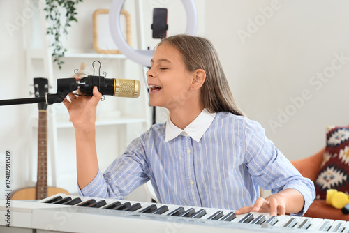 Little girl with synthesize...