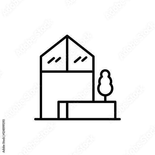 Scandinavian house outline icons, minimalist vector illustration ,simple transparent graphic element .Isolated on white background