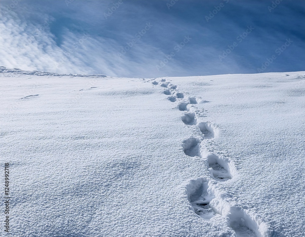 Heavy Snowfall Unveils Footprints on a Pristine White Surface Heavy Snowfall Unveils Footprints on a Pristine White Surface