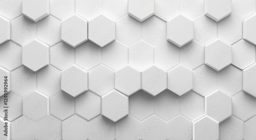 Modern Minimalistic White Hexagon Background with Copy Space for Text Modern Minimalistic White Hexagon Background with Copy Space for Text