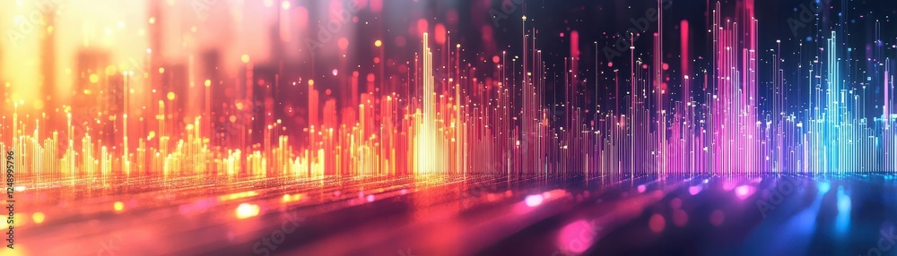Vibrant abstract background with colorful light streaks and sparkles, creating dynamic visual effect. Perfect for technology or music themes Vibrant abstract background with colorful light streaks and sparkles, creating dynamic visual effect. Perfect for technology or music themes