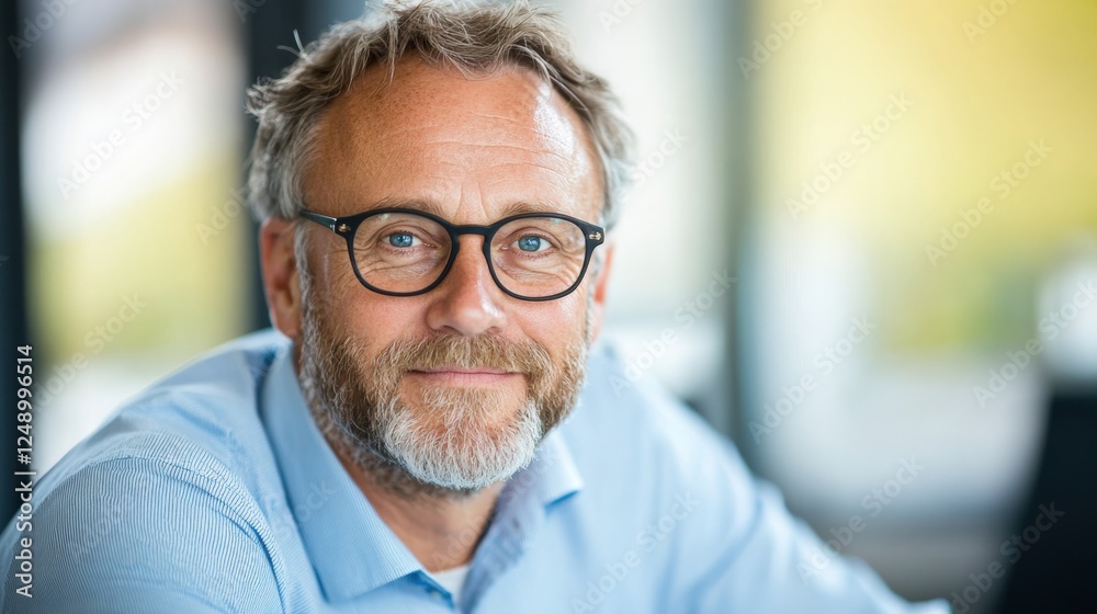 man wearing glasses looking at camera man wearing glasses looking at camera